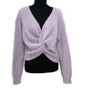 Azalea Wang Lavender Pullover Cropped Front Twist
Sweater(Size Medium)